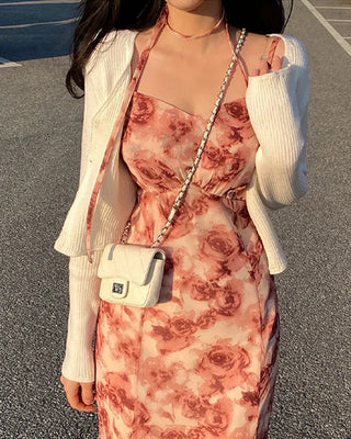 (Short-sleeved/Long-sleeved) Pastel Cropped V-neck Slim Button Ribbed Cardigan