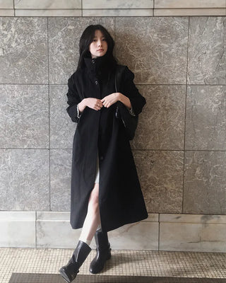 High-neck trench coat