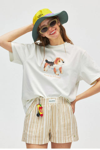 [Monterest] Ink Print Crewneck Cotton T-Shirt