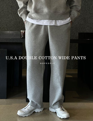 Star SUPIMA Double-Layered Semi-Wide Pants (High Q)