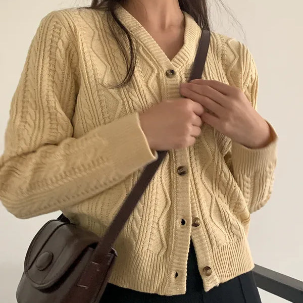 Cable Twist Knit Cardigan