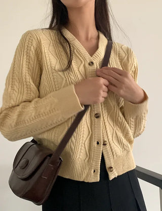 Cable Twist Knit Cardigan