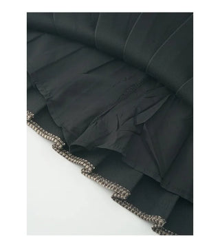 Pleated mini skirt and belt set