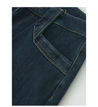Straight stitch denim pants
