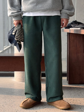 Steady Fleece-Lined Corduroy Wide Pants