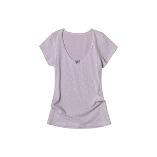 [NECY] Butterfly Dotted Slim T
