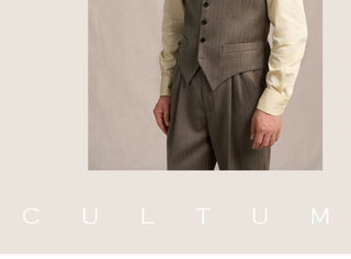 [CULTUM] 1930s Wool Blend Striped V-Neck Vest