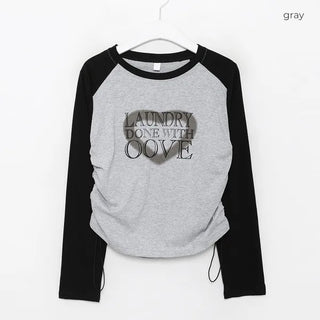 Side-shirred T-shirt