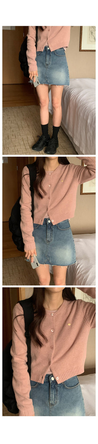 Cashmere round neck cardigan, 6 colors