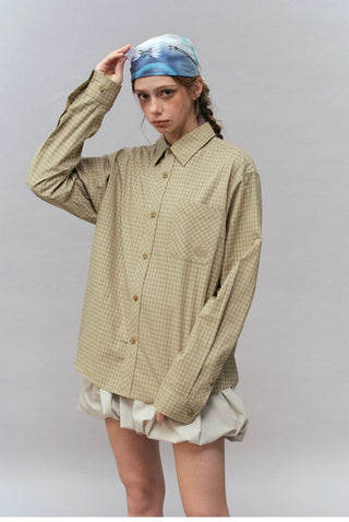 [Monterest] Relaxed Fit Check Pocket Shirt