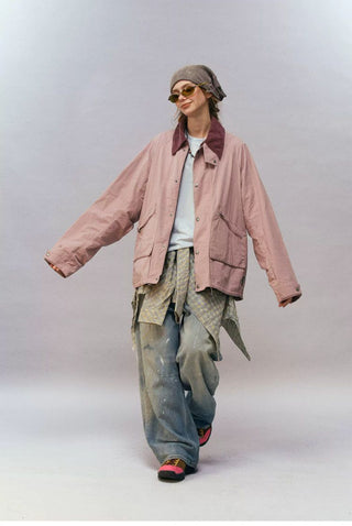 [Monterest] Corduroy Collar Multi-Pocket Field Jacket