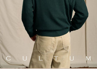 [CULTUM] Wool Blend Ivy Style Polo Knit Sweater