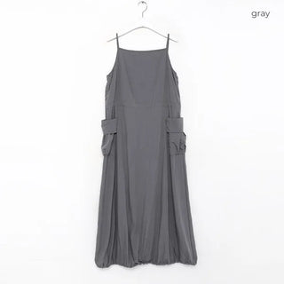 Shirred Long Camisole Dress