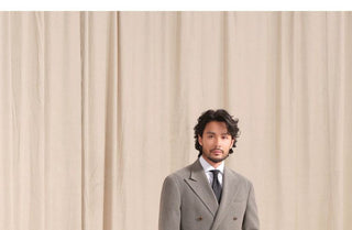 [CULTUM] Herringbone Brushed Pleated Trousers