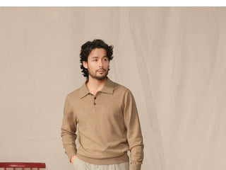 [CULTUM] Cashmere Blend Polo Knit Sweater