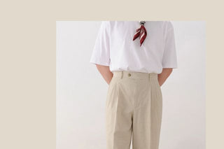 [CULTUM] Wide Leg Pleated Trousers