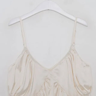 Shirred satin top