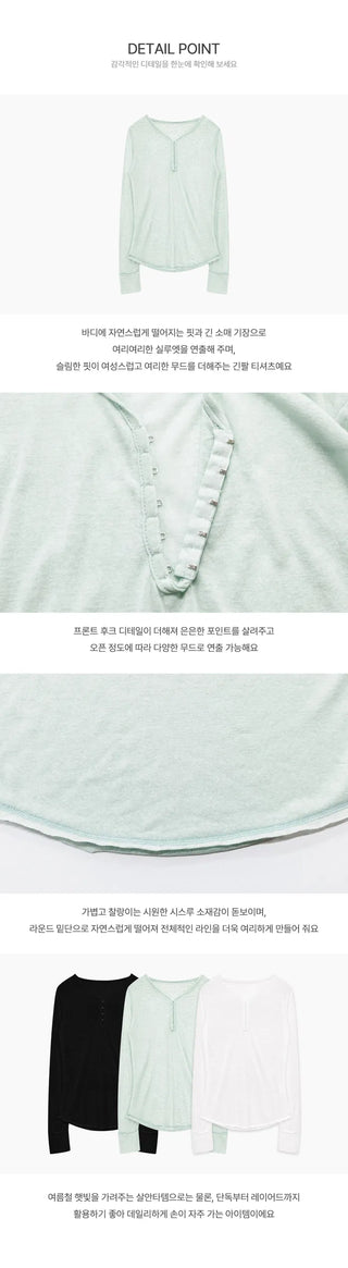 Hook Long Sleeve Tencel T-Shirt - 3 Colors