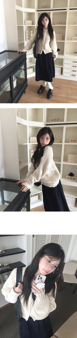 Heavy Thick Knitwear Haji Zip-up - 2 Colors