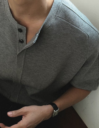 Mijak Hidden Button Short Sleeve Cardigan (span fabric)