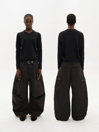 [MASONPRINCE] Washed Baggy Parachute Work Pants