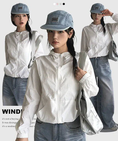 Boeing Windbreaker String Hooded Zip-Up - 4 Colors