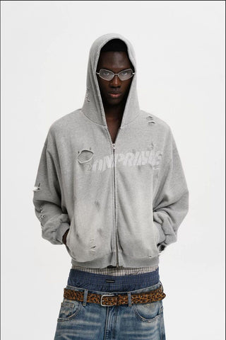 [MASONPRINCE] Double Layer Zip-Up Hoodie