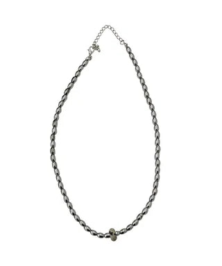 Silver bead necklace