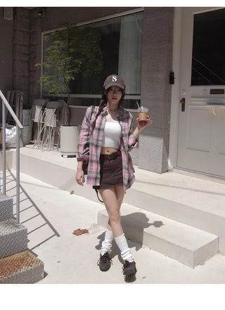 Strawberry Check Pink Shirt - 1 color