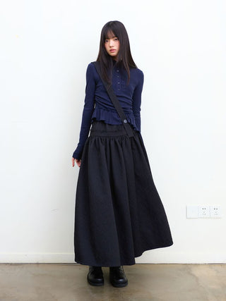 [NeverSeez] Jacquard Voluminous Skirt