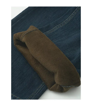 Straight stitch denim pants