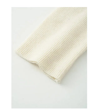 Ribbed Turtleneck Basic Knit T-Shirt