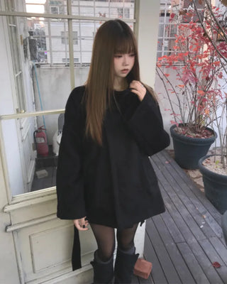 HIGH NECK BELTED HALF COAT (3color)