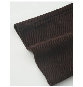 Corduroy pleated wide-leg pants