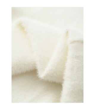 Faux Fur Lined Mock Neck Slim T-Shirt
