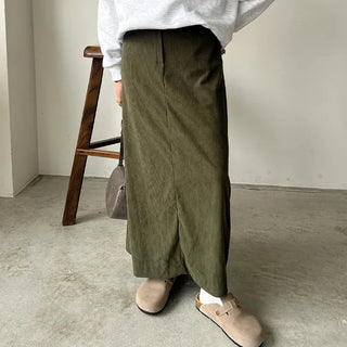 Corduroy A-line skirt