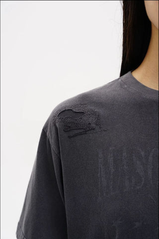 [MASONPRINCE] Distressed Horse Print Cotton Tee