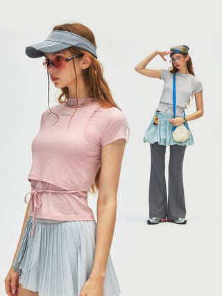 [Monterest] Slim Fit Tank & Tie-Front Tee Set