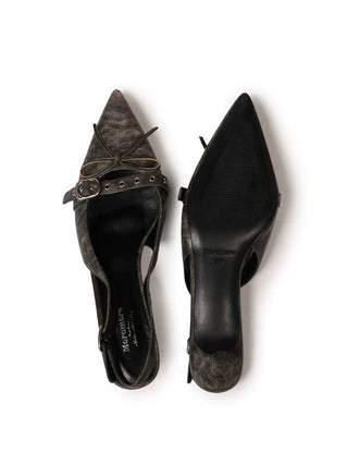 [moromoro2] Leather Bowknot Sandals
