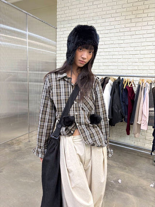 [NeverSeez] Plaid Cotton Shirt