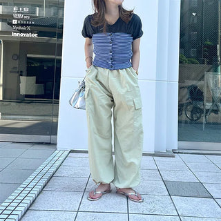 Button-up striped bustier
