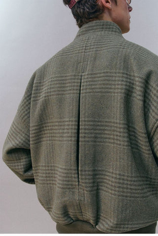 [Monterest] Wool Blend Stand Collar Harrington Jacket