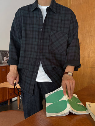 Rhythm Double-Layered Oversized Check Shirt