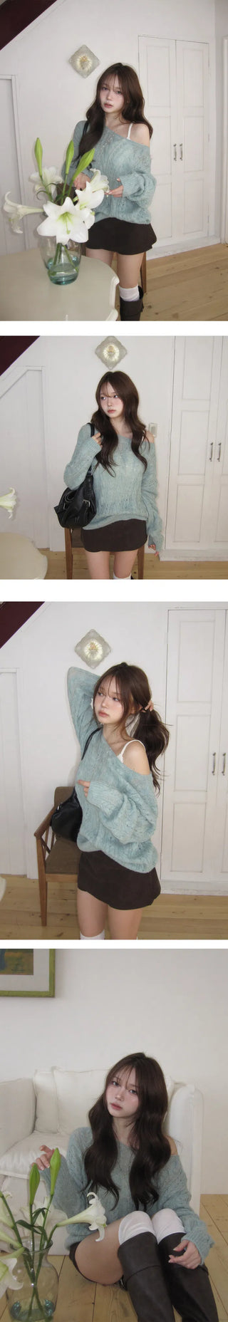 Genie Alpaca One-Off Boat Neck Knitwear - 5 Colors