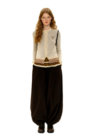 [Moromoro2] Wool Pleated Tapered Wide Pants