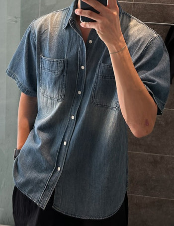 Western Denim Short Sleeve Shirt (2 colors)