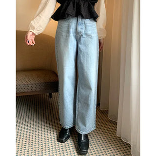 Wide denim pants