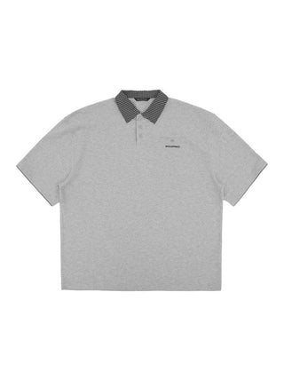 [MASONPRINCE] Check Collar Pique Cotton Polo