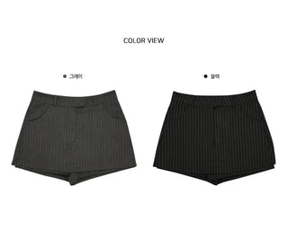 Striped Mini Skirt Pants - 2 colors