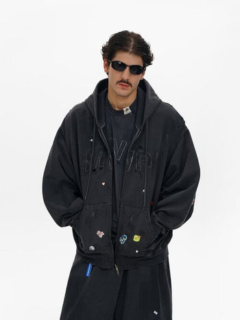 [MASONPRINCE] Patchwork Heavyweight Hooded Jacket/Pant